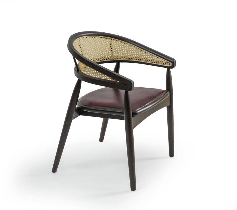 JVmoebel Armlehnstuhl Moderner Holzstuhl mit Armlehnen in Braun für Esszimmer (1 St), Made in Europa von JVmoebel