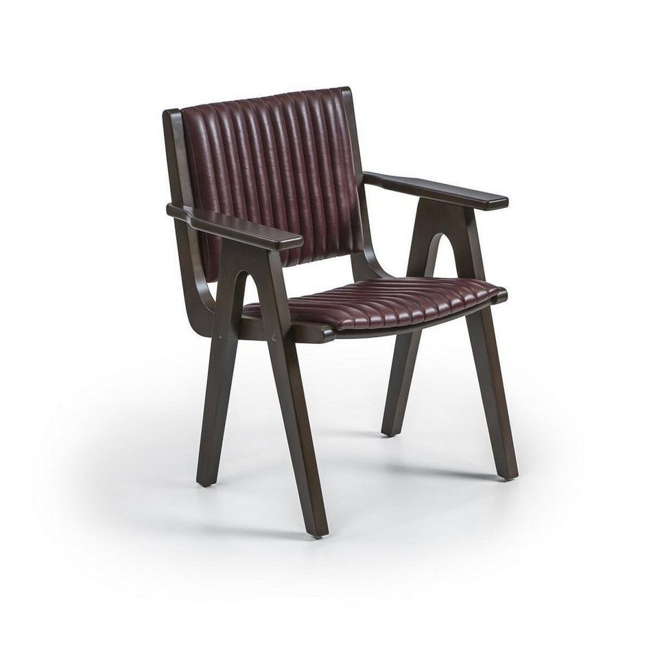 JVmoebel Armlehnstuhl Möbel Esszimmer Design Stuhl mit Armlehnen Holz Stuhl Polstersitz Neu (1 St) von JVmoebel