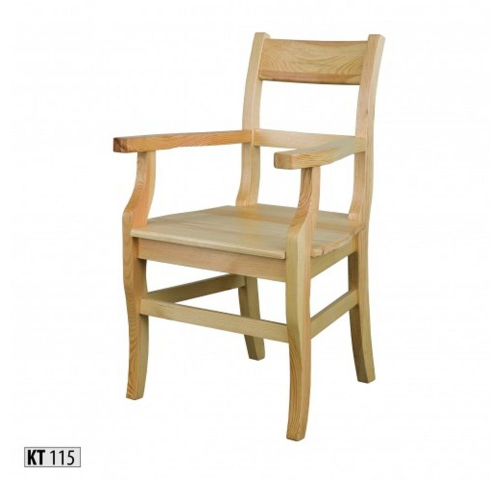 JVmoebel Armlehnstuhl Stuhl mit Armlehne Stuhl Massivholz Kiefernholz handgefertigt Sofort, Made in Europa von JVmoebel