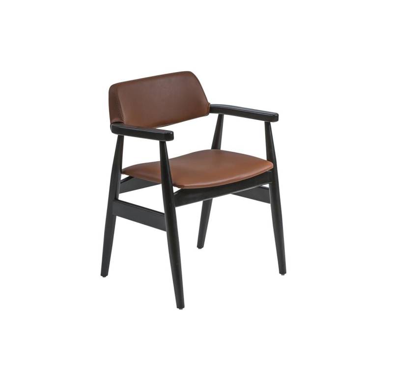 JVmoebel Armlehnstuhl Stylischer Holzstuhl mit Armlehnen für das Esszimmer in Schwarz (1 St), Made in Europa von JVmoebel