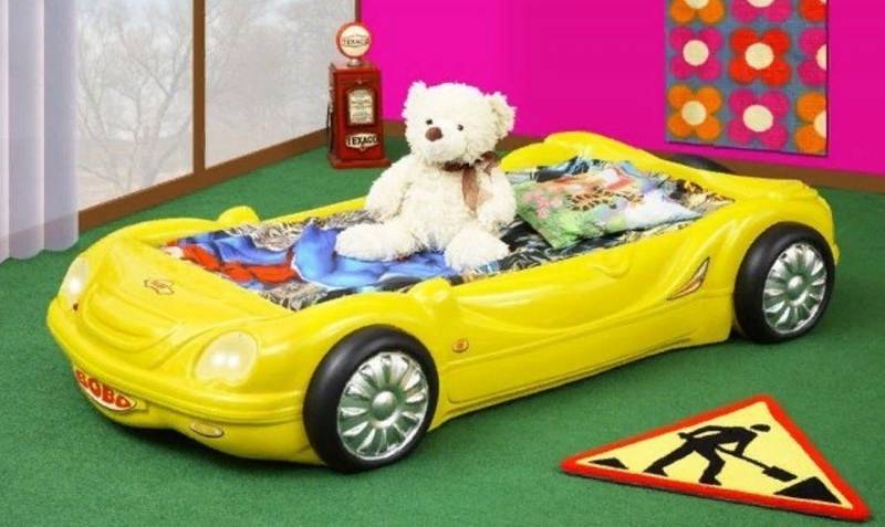 JVmoebel Autobett BETT MIT MATRATZE Kinderbett Autobett Betten Sportwagen (1-tlg., 1x Bett), Made in Europa von JVmoebel