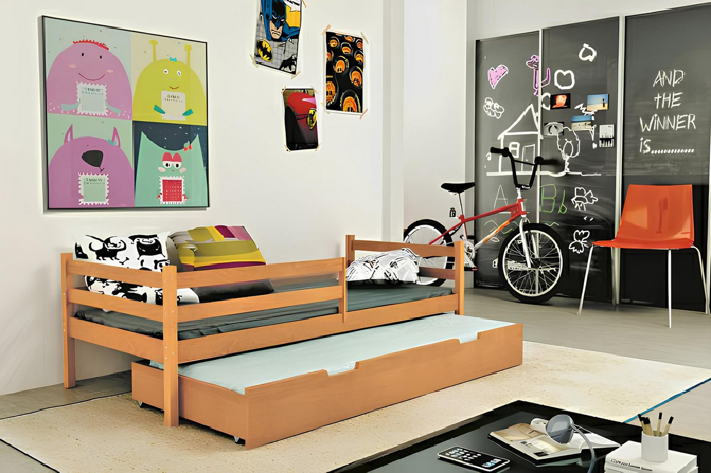 JVmoebel Babymöbel-Set Doppelbett Ausziehbett Massivholz Kinderbett mit Schublade Hochbett, Made in Europe JVmoebel Babymöbel-Set Doppelbett Ausziehbett Massivholz Kinderbett mit Schublade Hochbett, Made in Europe von JVmoebel