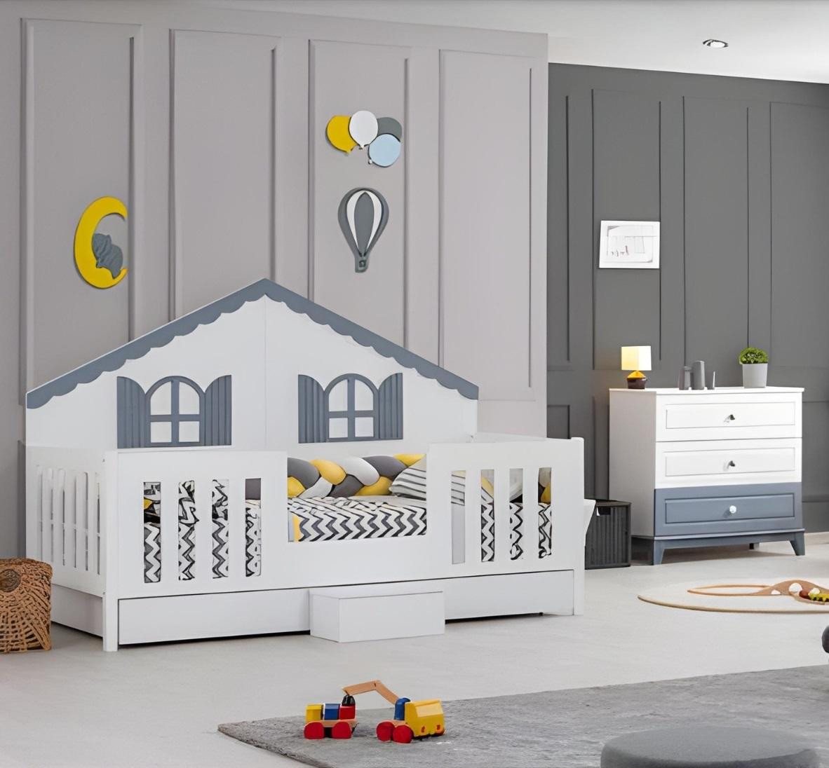 JVmoebel Babymöbel-Set Eleganter Holz-Kleiderschrank für das Kinderzimmer Möbelstück, (2-tlg., Kinderbett + Kleiderschrank), Made in Europa von JVmoebel