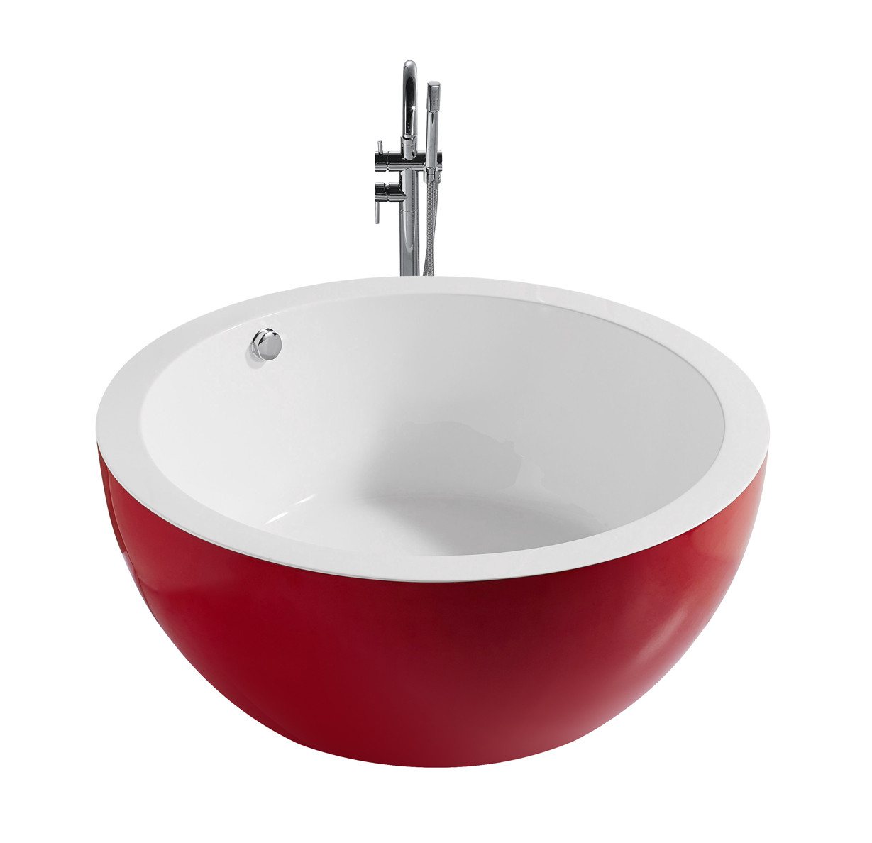 JVmoebel Badewanne Freistehende Badewanne Wanne Standbadewanne Runder Rot Modern Bad, (1-tlg), Made in Europa von JVmoebel