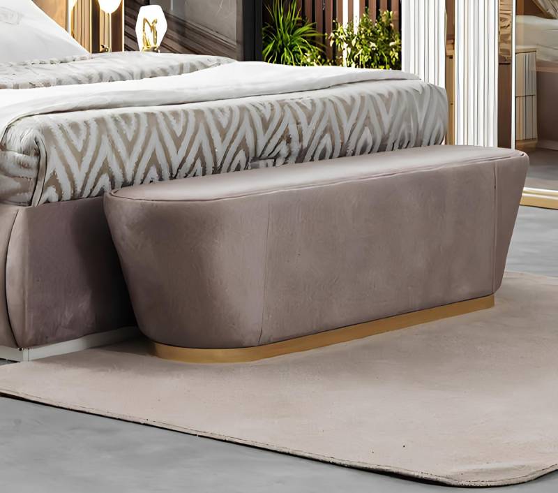 JVmoebel Bettbank Schlafzimmer Bank Moderne Textil Grau Möbel Einrichtung Moderne (Bank), Made in Europa von JVmoebel