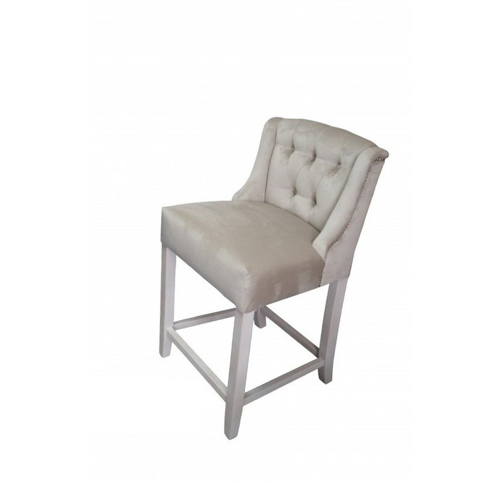 JVmoebel Barhocker Beige Samt Barhocker Set mit gepolsterten Tresenstühlen (8 St), Made in Europa von JVmoebel