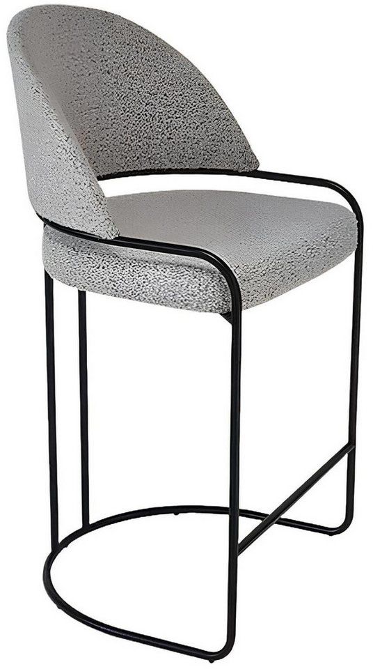 JVmoebel Barhocker Grauer Barhocker Mit Edelstahlfüßen Esszimmerstuhl Hohe Design (1 St., 1x Barhocker), Made in Europa von JVmoebel