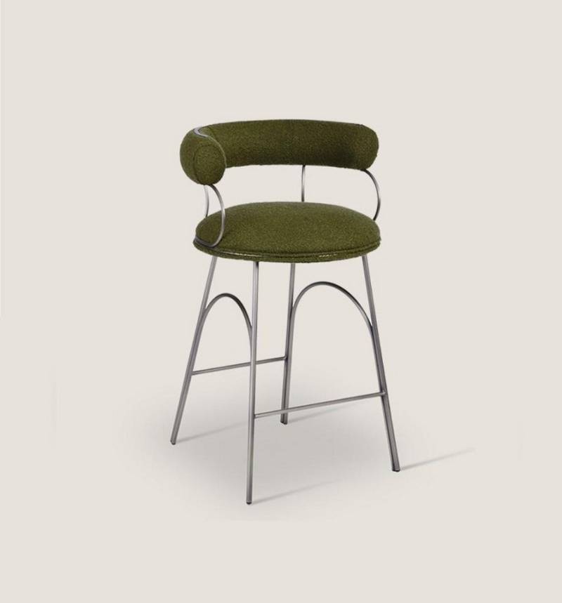 JVmoebel Barhocker Olivengrüner Designer Barhocker mit Polsterung für Komfort (1 St., 1x Barhocker), Made in Europa von JVmoebel