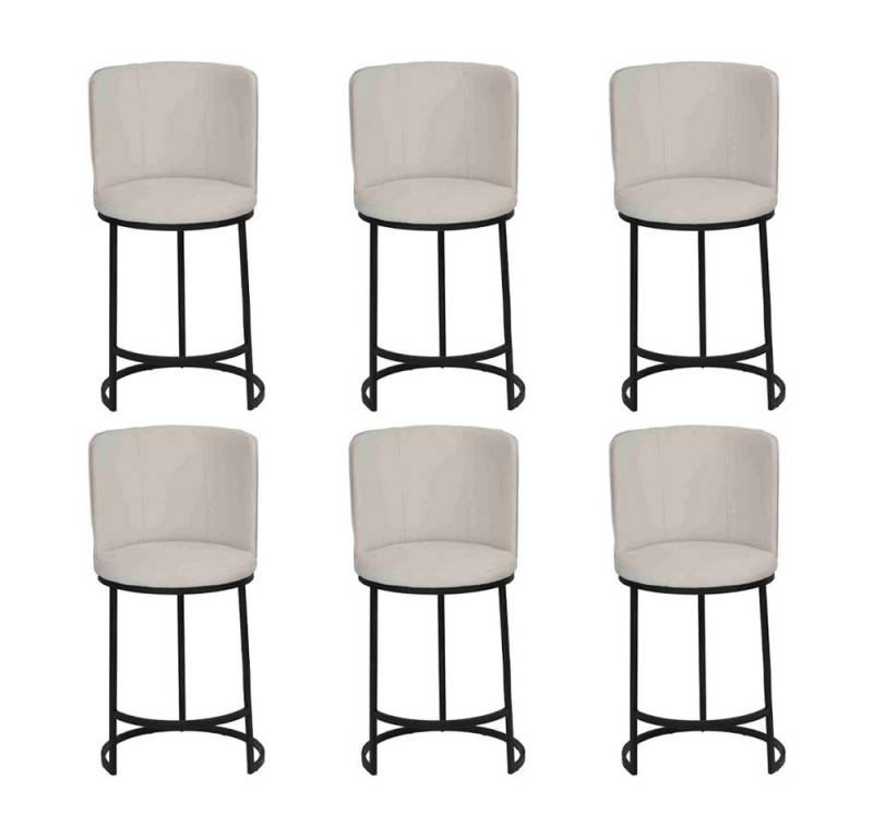 JVmoebel Barhocker Stylische weiße Barhocker - 6 Stück Komfort Sitzmöbel (6 St., 6x Stühle), Made in Europa von JVmoebel
