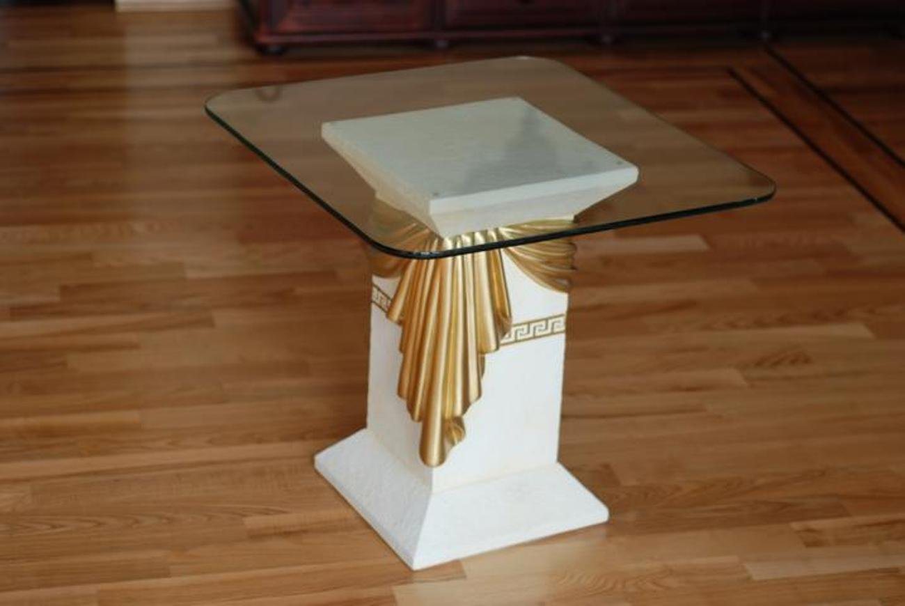 JVmoebel Beistelltisch Beistelltisch Medusa Römische Säule Säulen Tisch Glas (Beistelltisch), Made in Europe von JVmoebel
