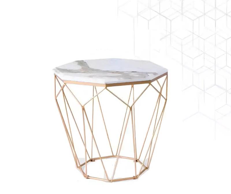 JVmoebel Beistelltisch Modernes Wohnzimmer Möbel Set aus Metall in Weiß Design (Beistelltisch), Made in Europa von JVmoebel