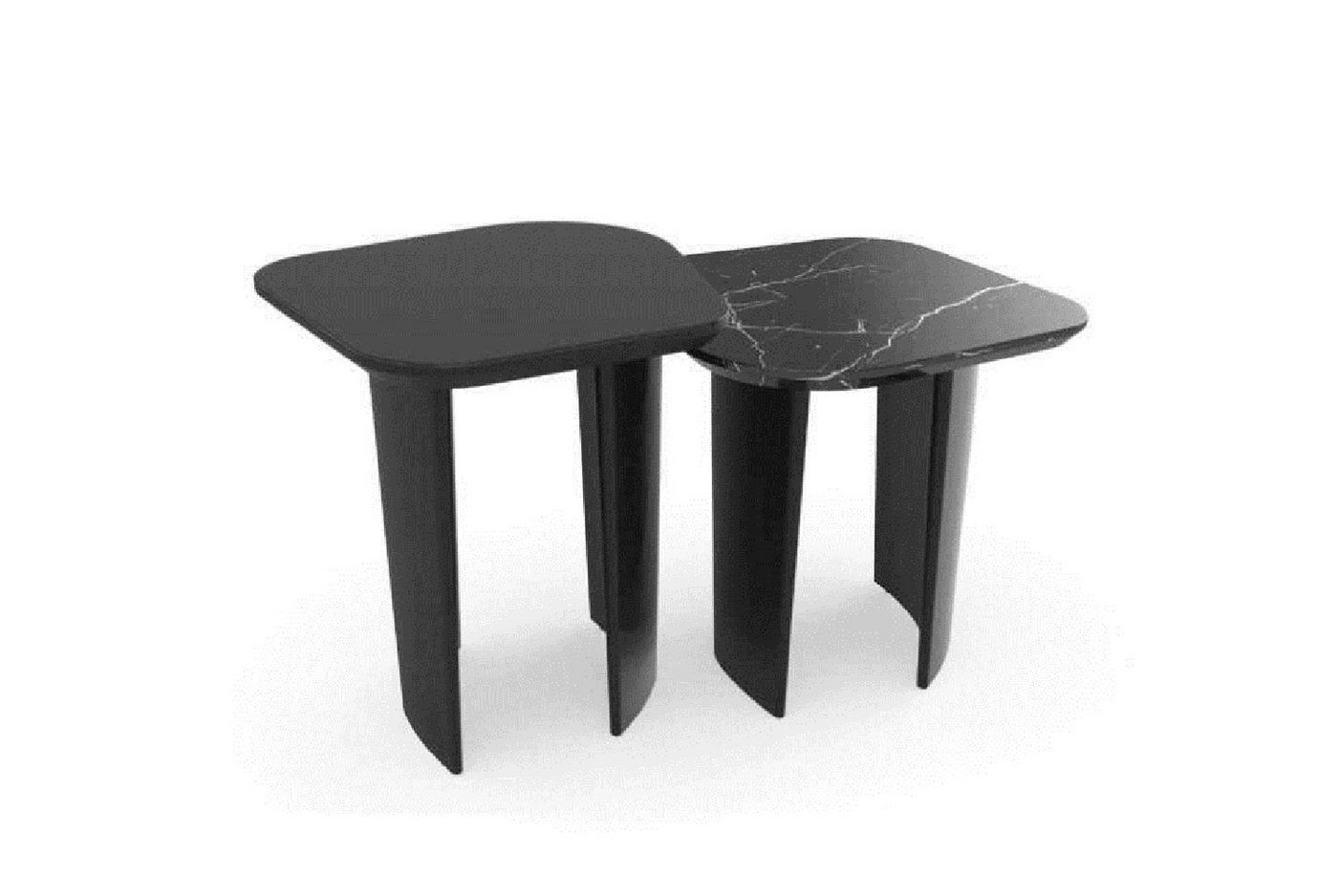 JVmoebel Beistelltisch Beisteltisch Luxus Tisch Design Beistelltische Wohnzimmer Schwarz (2-St., 2x Beisteltisch), Made in Europa von JVmoebel