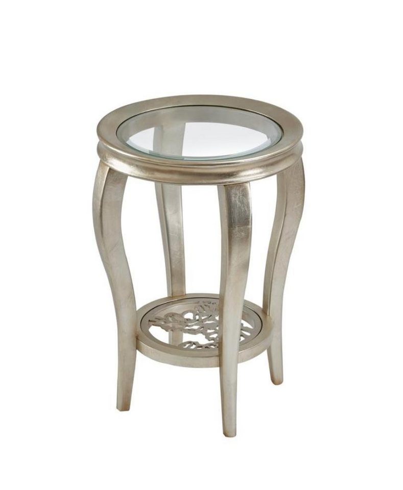 JVmoebel Beistelltisch Goldener Beistelltisch Runder Tisch Design Couchtisch Glastisch (Glastisch), Made in Europa von JVmoebel