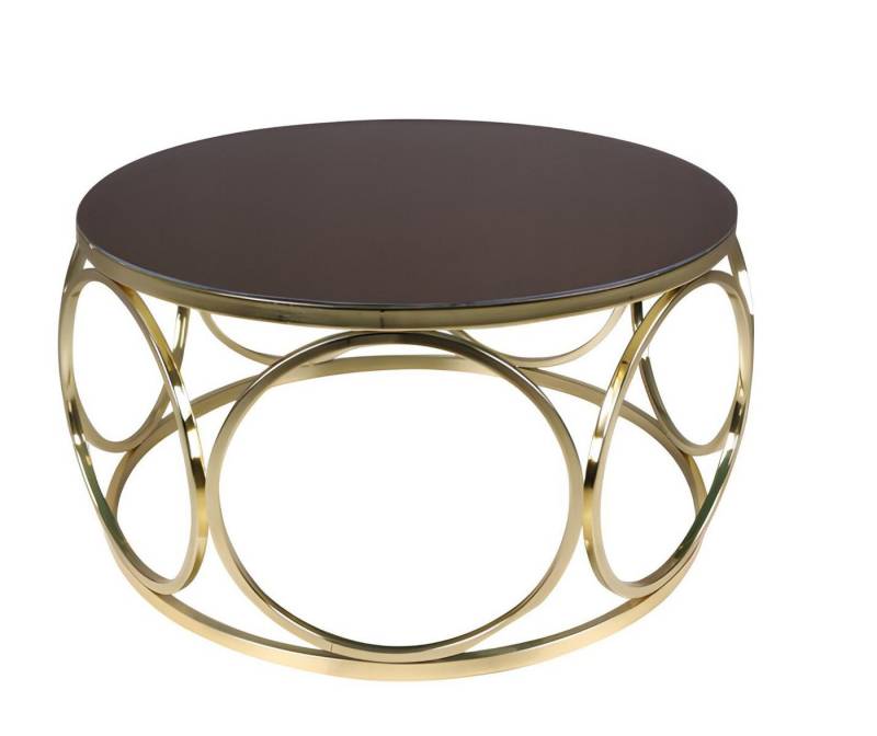 JVmoebel Beistelltisch Moderner Beistelltisch aus Glas und Edelstahl in Braun, minimalistisch (Maße Couchtisch), Made in Europe von JVmoebel