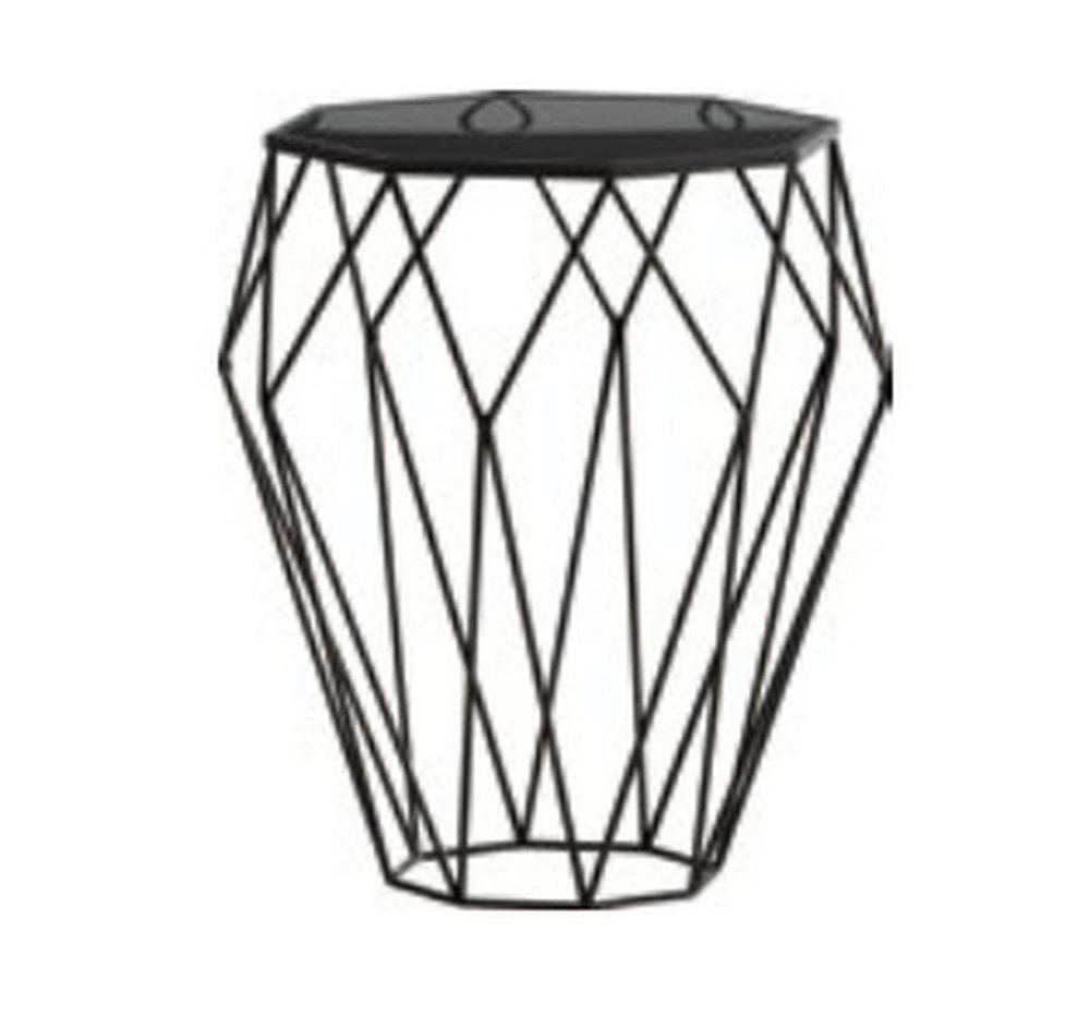 JVmoebel Beistelltisch Runder Tisch aus Edelstahl und Glas für das Wohnzimmer in Schwarz, Made in Europa von JVmoebel