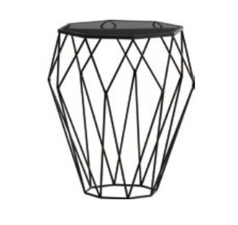 JVmoebel Beistelltisch Runder Tisch aus Edelstahl und Glas für das Wohnzimmer in Schwarz, Made in Europa von JVmoebel