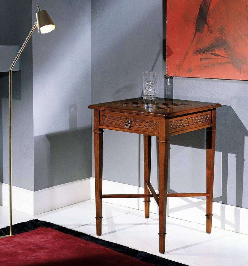 JVmoebel Beistelltisch Schachbrett Tisch Holz Nachttisch Kaffeetisch Sofatisch (Beistelltisch), Made in Europa von JVmoebel