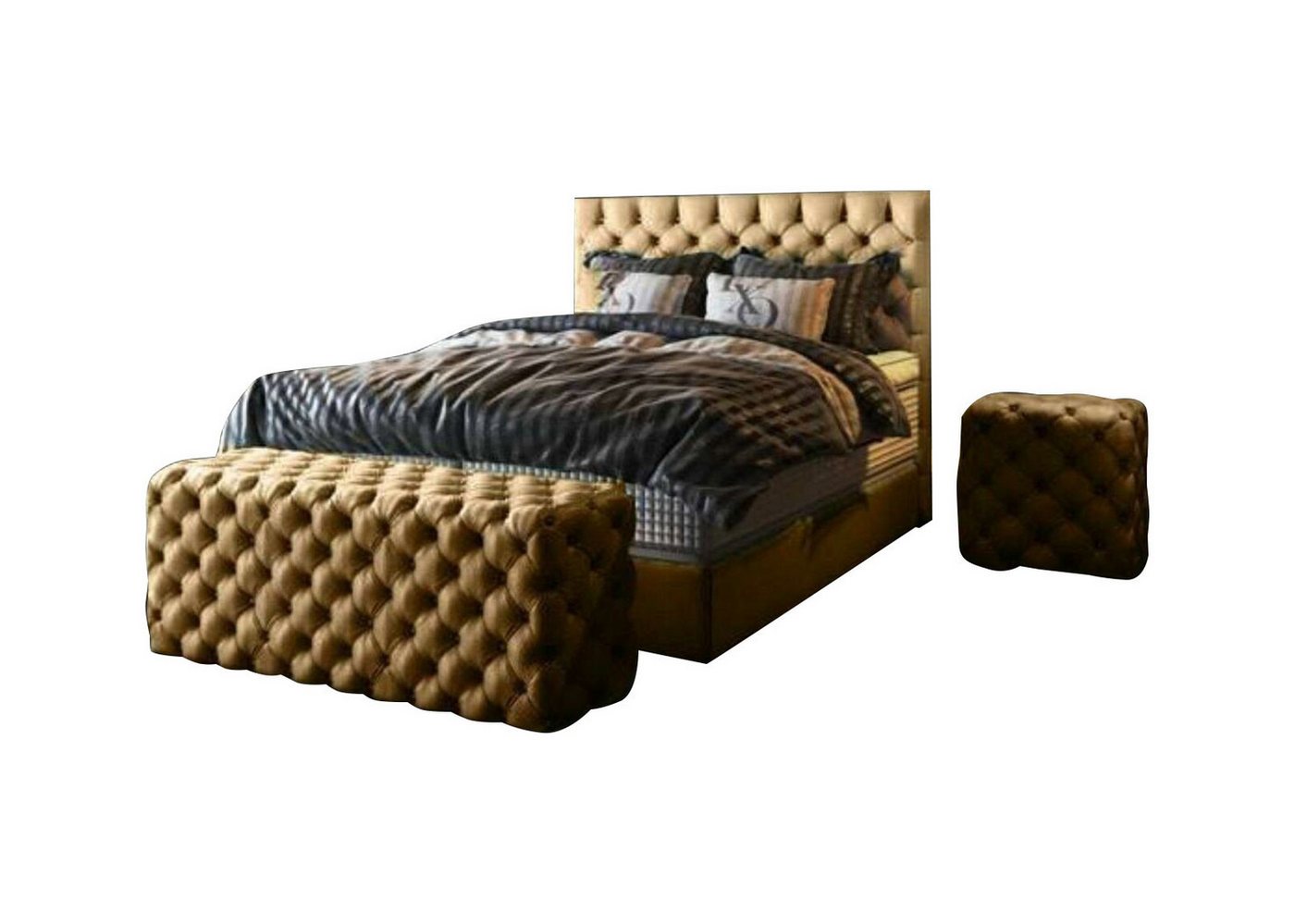 JVmoebel Bett, Bett 2x Nachttisch 3 tlg. Schlafzimmer Set Design Möbel Modern Luxus von JVmoebel