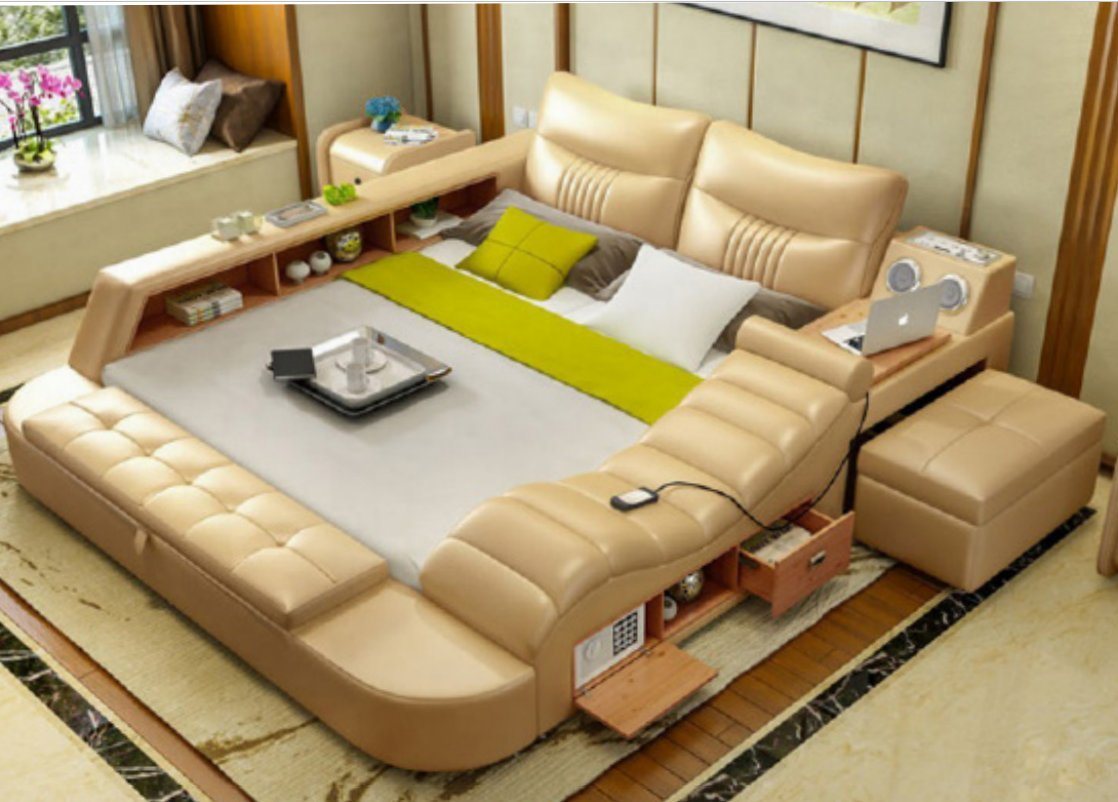 JVmoebel Bett, Bett Multifunktion - Tresor - Wärme Liege USB Sound Hotel Betten von JVmoebel
