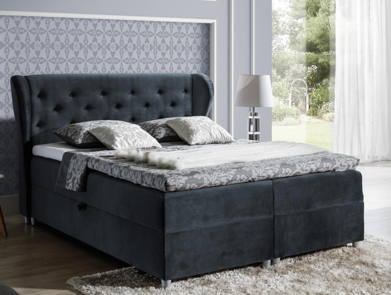 JVmoebel Bett, Bett Polsterbett Boxspringbett Polyester Betten Doppelbett Ehebett von JVmoebel