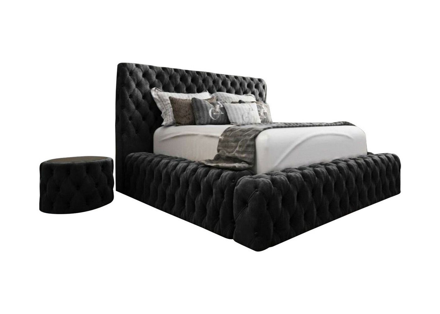 JVmoebel Boxspringbett Textil Schlafzimmer Möbel Luxury Betten Chesterfield Boxspring Braun, Made in Europa von JVmoebel