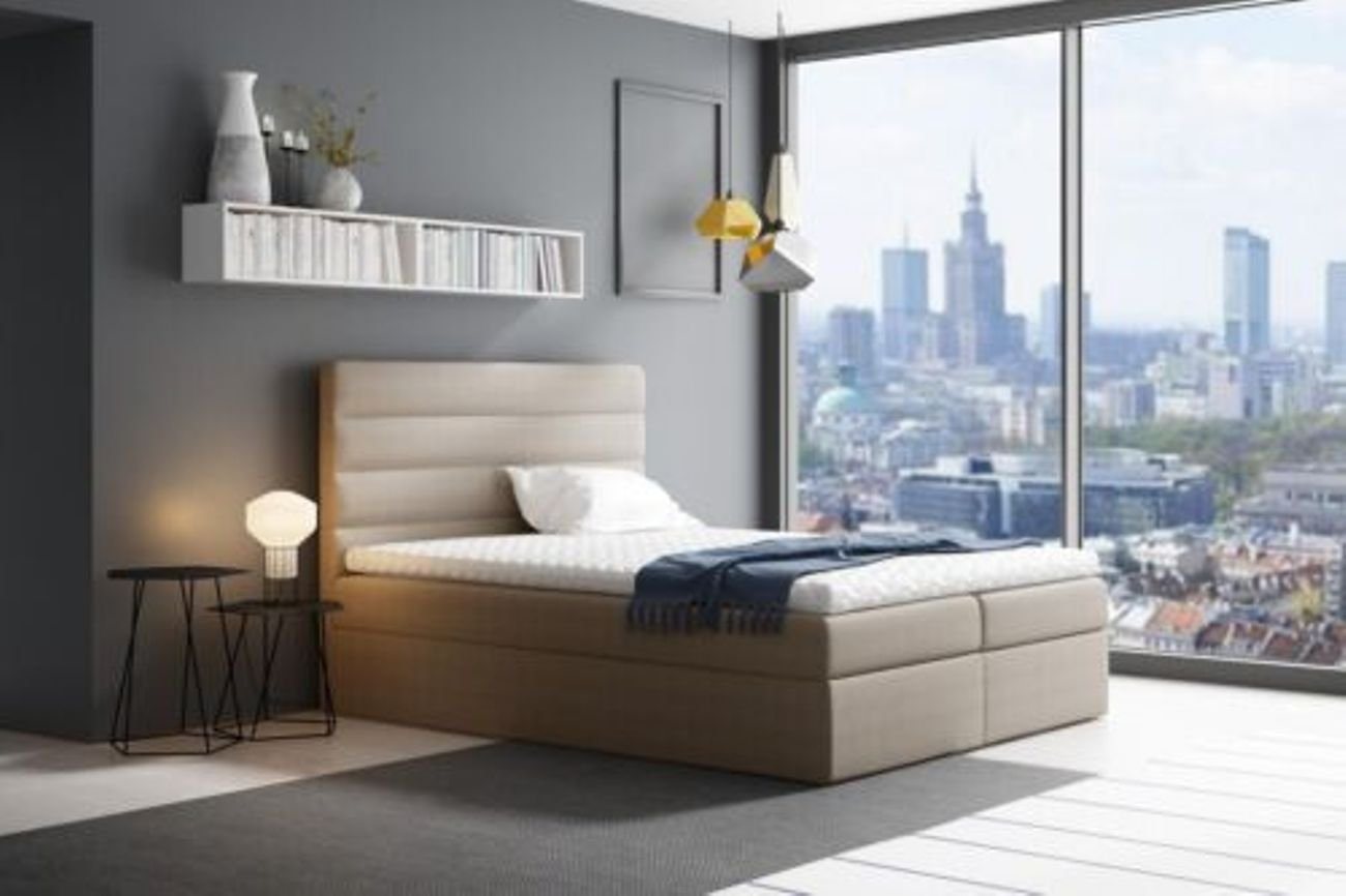 JVmoebel Bett, Bett mit Bettkasten Ehebett Betten Grün Polsterbett Boxspringbett von JVmoebel