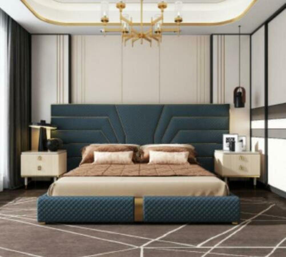 JVmoebel Bett, Designer Bett 180x200 Leder Textil Betten Doppel Schlaf Zimmer von JVmoebel