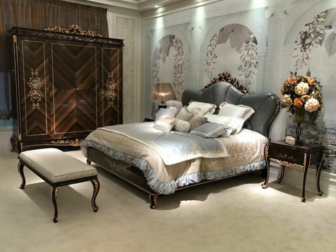 JVmoebel Bett, Doppelbett Bett Ehebett Design Luxus Luxur Betten Barock Rokoko von JVmoebel