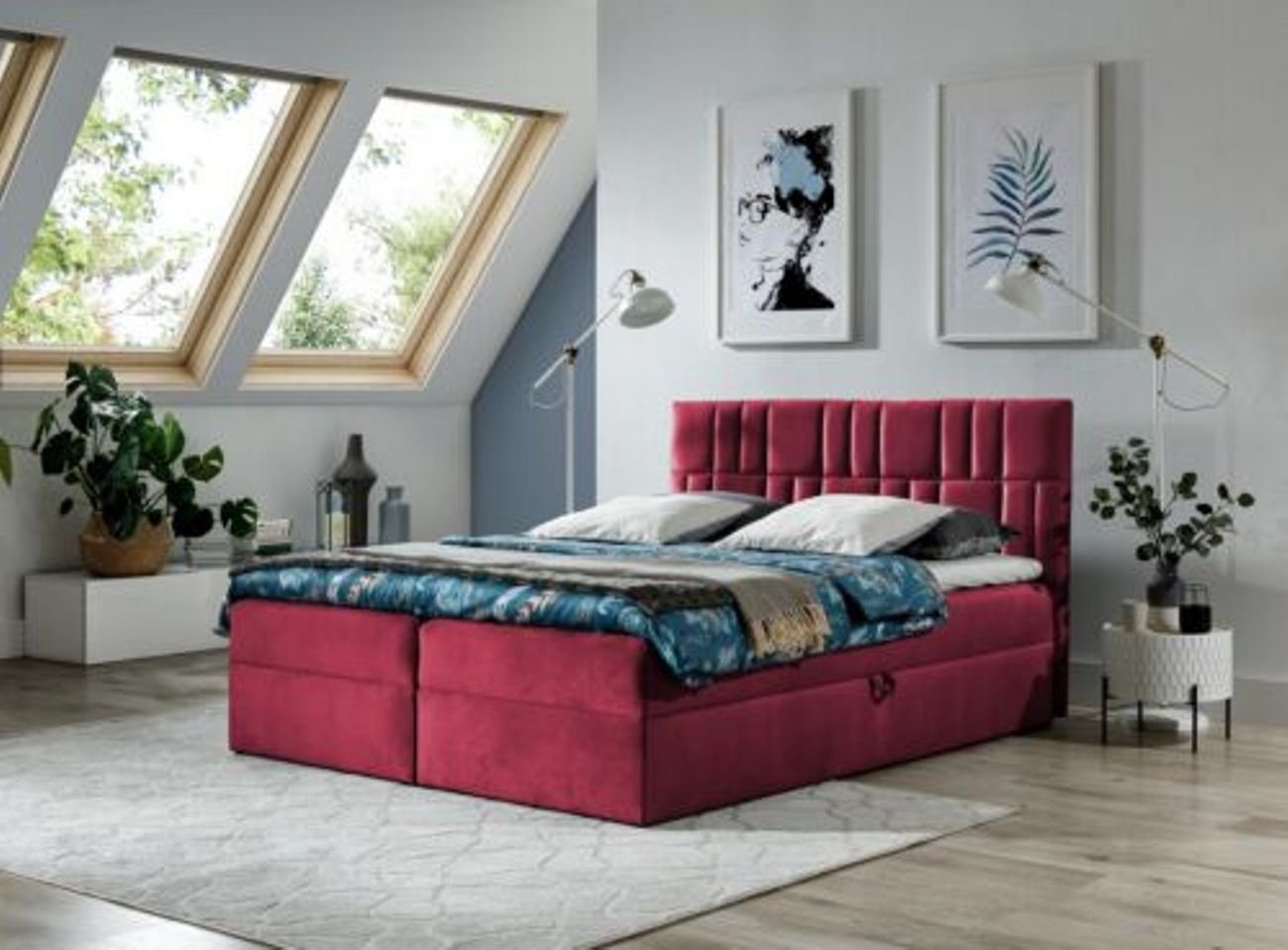 JVmoebel Bett, Doppelbett Boxspringbett Bett mit Bettkasten Ehebett Betten von JVmoebel