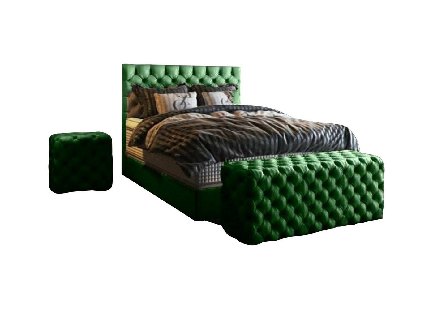 JVmoebel Bett, Luxus Bett Boxspringbett Schlafzimmer Betten Design Möbel Samt von JVmoebel