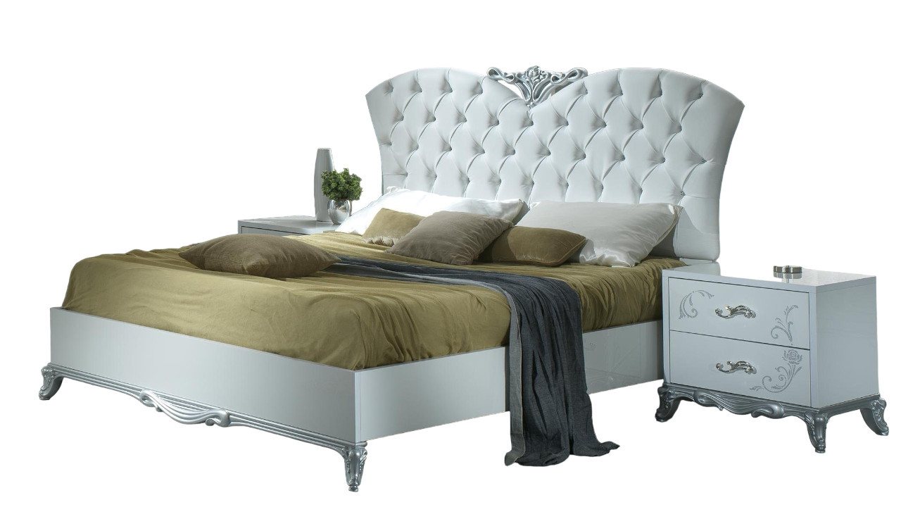 JVmoebel Bett Luxus Bett Leder Betten 160x200 Chesterfield Schlafzimmer (Bett) von JVmoebel