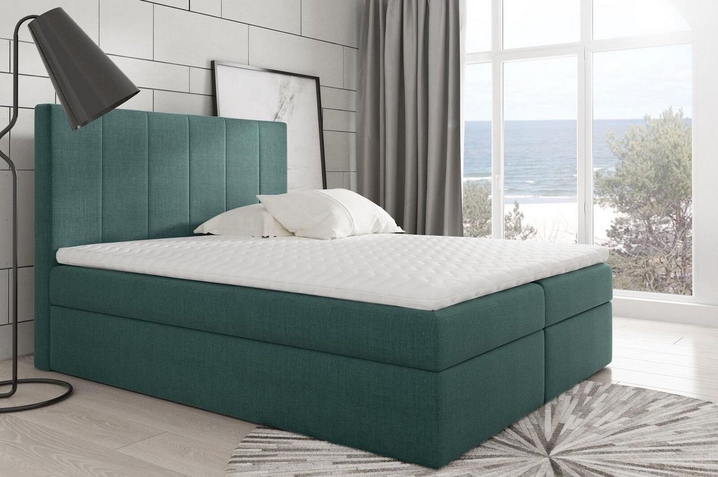 JVmoebel Bett, Modernes Bett Schlafzimmer Betten Stoff Boxspringbett Textil Design von JVmoebel