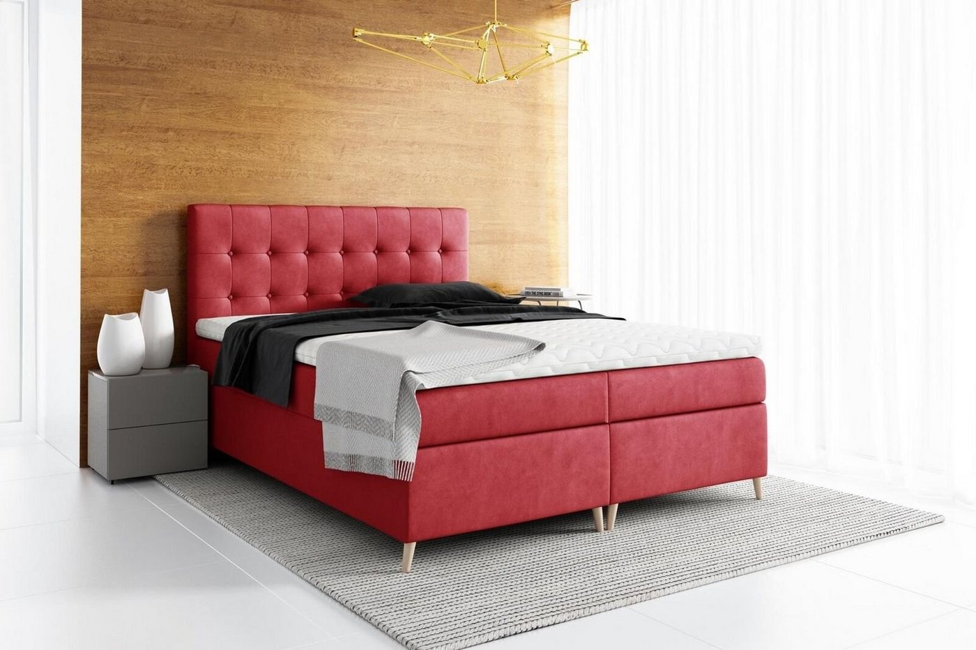 JVmoebel Bett, Polsterbett Bett Boxspringbett Design Doppel Hotel Modern Betten von JVmoebel