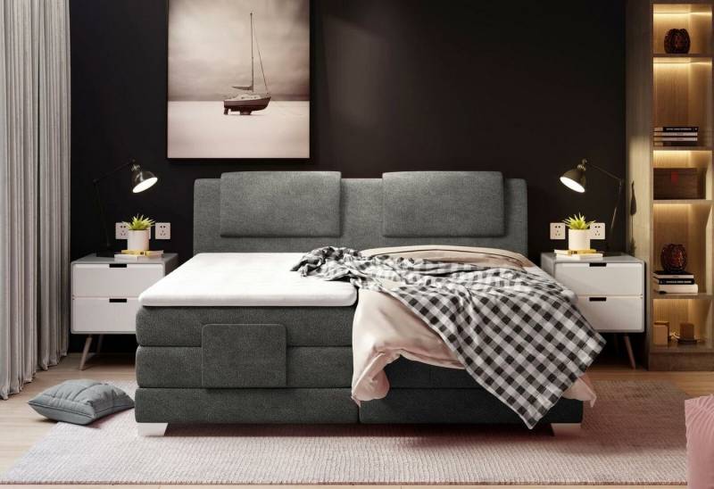 JVmoebel Bett, Textil Design Bett Doppel Betten Luxus Ehe Boxspring Hotel Matratze von JVmoebel