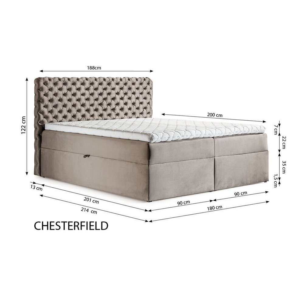 JVmoebel Bett, chesterfield box spring bett schlafzimmer möbel betten king size samt von JVmoebel