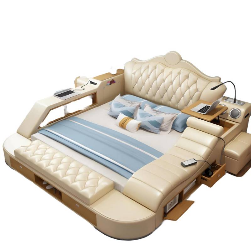 JVmoebel Multimediabett Doppel Polster Betten 180x200 Multifunktion Leder Chesterfield (1-tlg), Made in Europa von JVmoebel