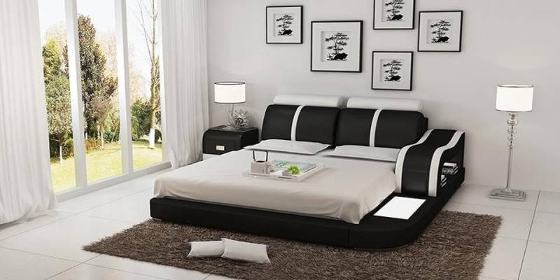 JVmoebel Bett Design Luxus Lederbett Modernes Schlafzimmer Möbel (Bett LB8811), Made in Europa von JVmoebel