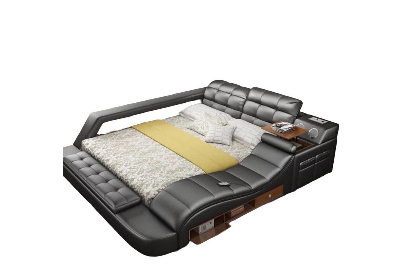 JVmoebel Multimediabett Bett Doppel Regale Polster Betten Multifunktion mit Massagefunktion, Made in Europa JVmoebel Multimediabett Bett Doppel Regale Polster Betten Multifunktion mit Massagefunktion, Made in Europa von JVmoebel