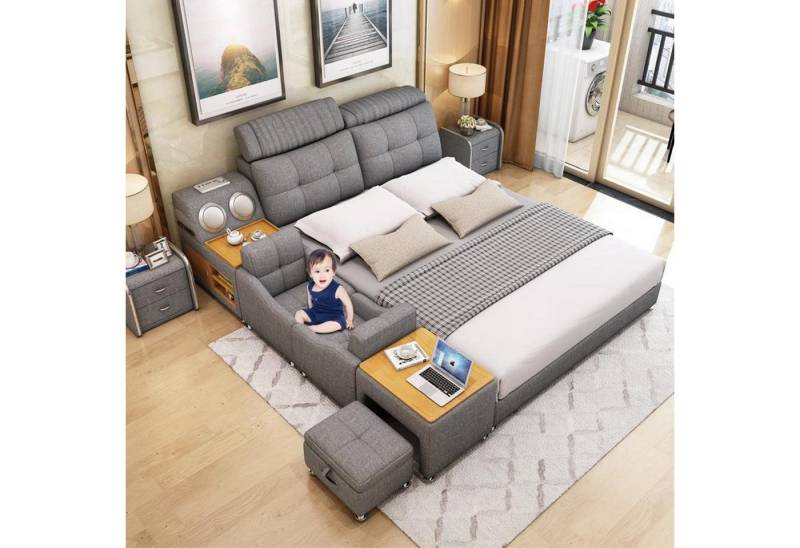 JVmoebel Multimediabett Bettgestell Betten 180x200cm Hotel Multifunktion Bett Doppelbetten, Made in Europa JVmoebel Multimediabett Bettgestell Betten 180x200cm Hotel Multifunktion Bett Doppelbetten, Made in Europa von JVmoebel