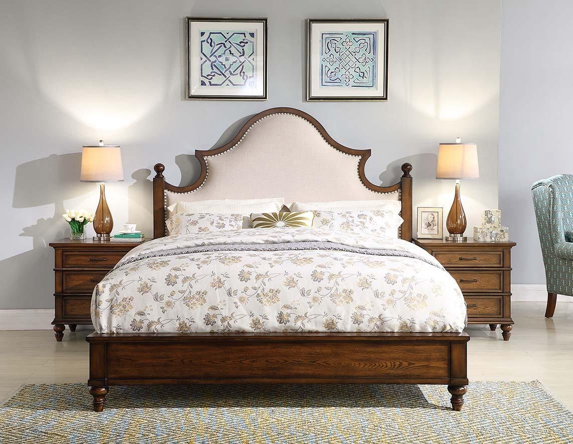 JVmoebel Polsterbett Braune Doppelbett-Polsterung für Hotelzimmer Textil, Made in Europa von JVmoebel