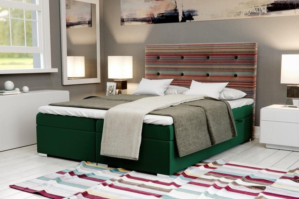 JVmoebel Bett Chesterfield Bett Boxspring Hotel Doppel Komplett Set Topper Matratze (Boxspringbett 4062292147111), Made in Europa von JVmoebel