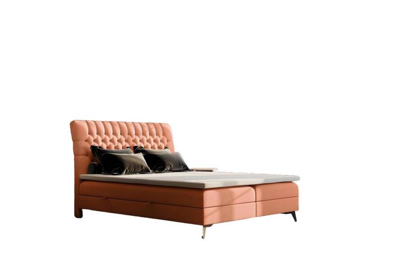 JVmoebel Boxspringbett Chesterfield Boxspring Bett Doppel Design Betten Polster Kasten (Boxspringbett 4062292146893), Made in Europa von JVmoebel