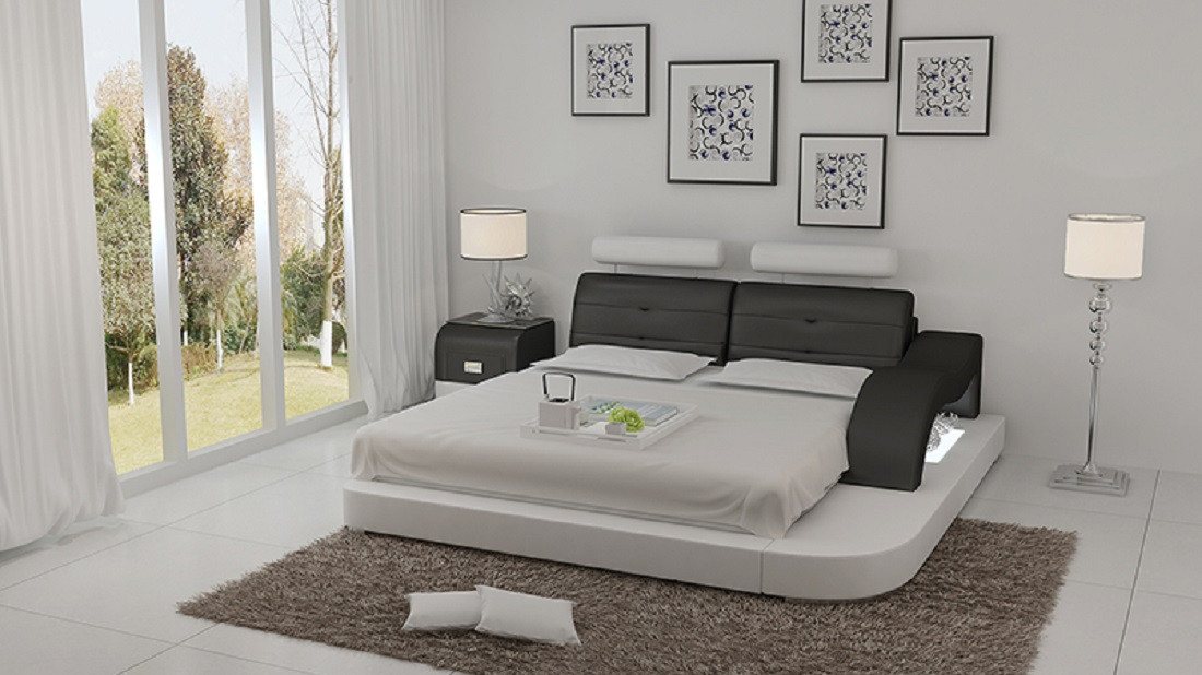 JVmoebel Bett Design Bett XXL Big Betten Hotel Polster 160x200 Multifunktion Regal (Bett "LB8802), Made in Europa von JVmoebel