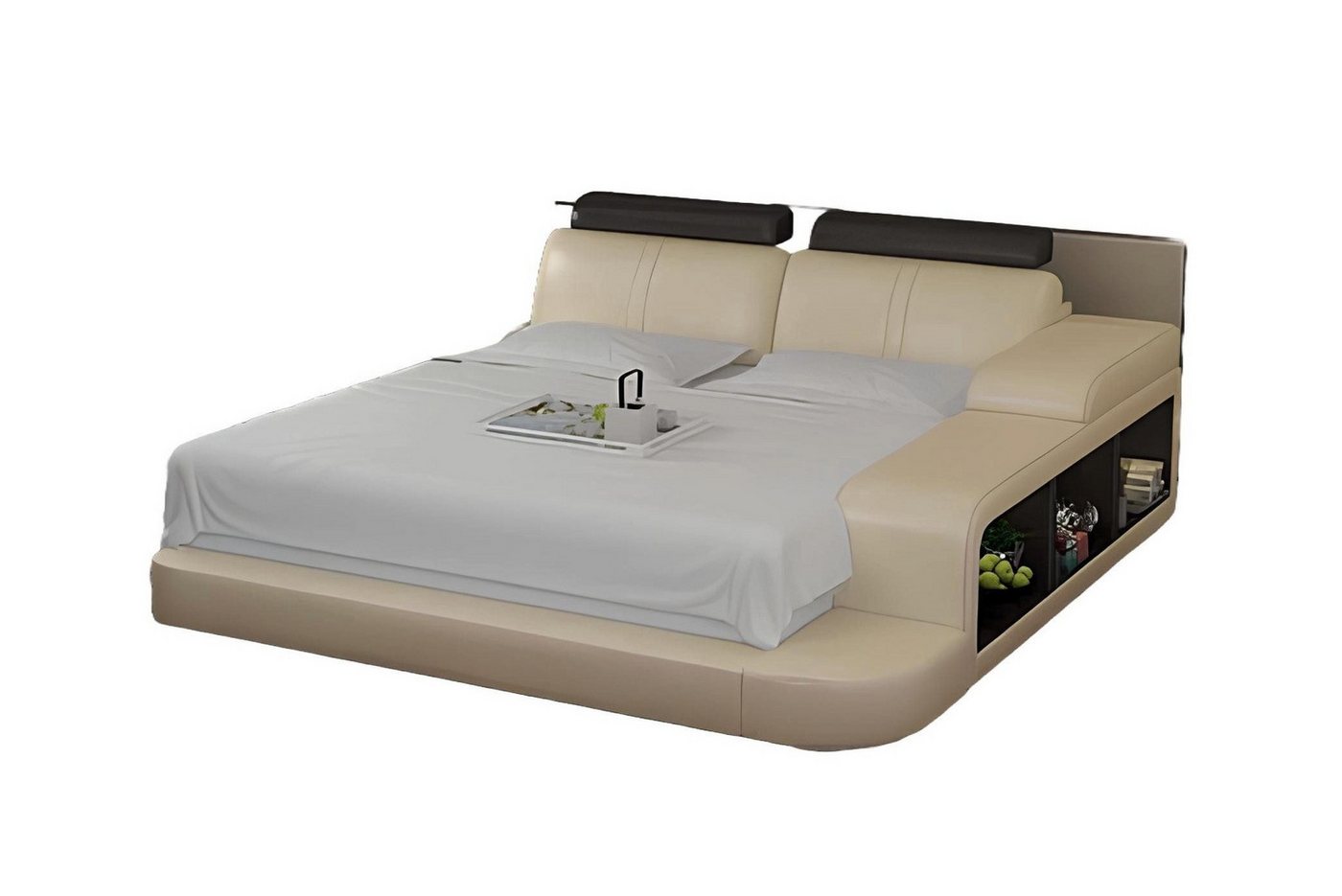 JVmoebel Bett Design Polster Doppel Bett Moderne Betten Schlafzimmer mit USB & Regal (Bett "LB8810), Made in Europa von JVmoebel