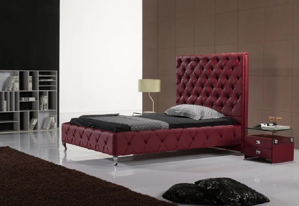 JVmoebel Bett Designer Bett Chesterfield Leder Hotel Betten Doppel Schlaf Zimmer von JVmoebel