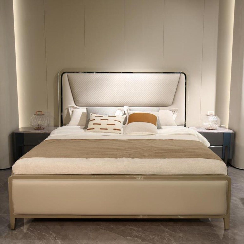 JVmoebel Bett Designer Doppelbett aus Naturholz für das Schlafzimmer (1-tlg., 1x Bett), Made in Europa von JVmoebel
