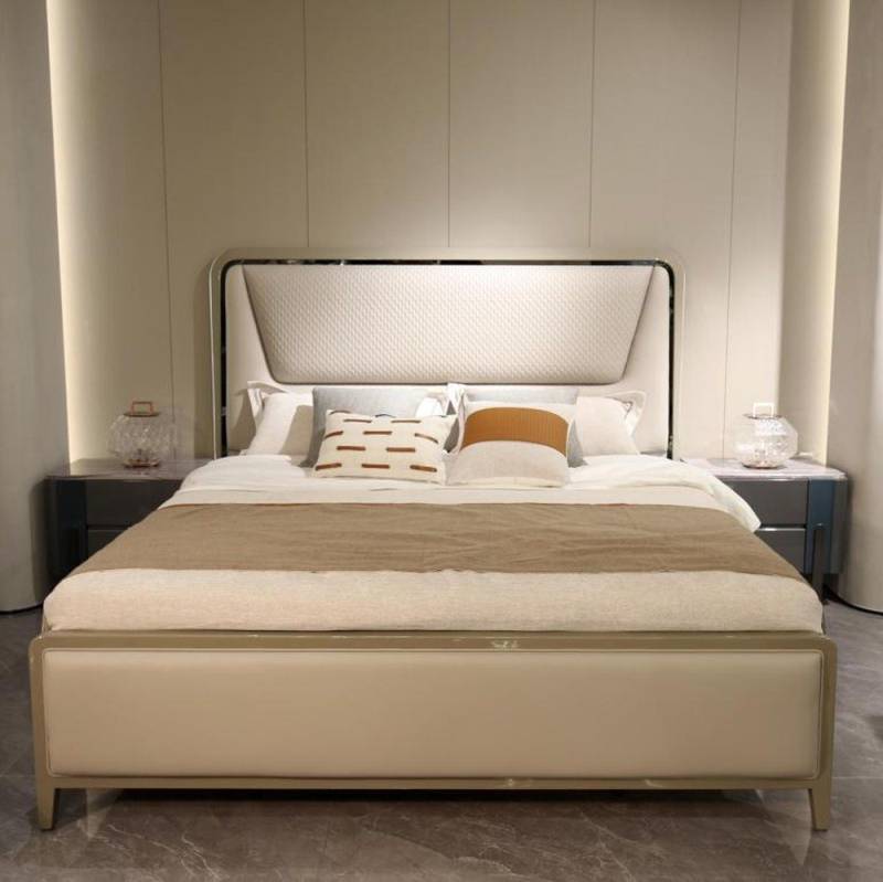 JVmoebel Bett Designer Doppelbett aus Naturholz für das Schlafzimmer (1-tlg., 1x Bett), Made in Europa von JVmoebel