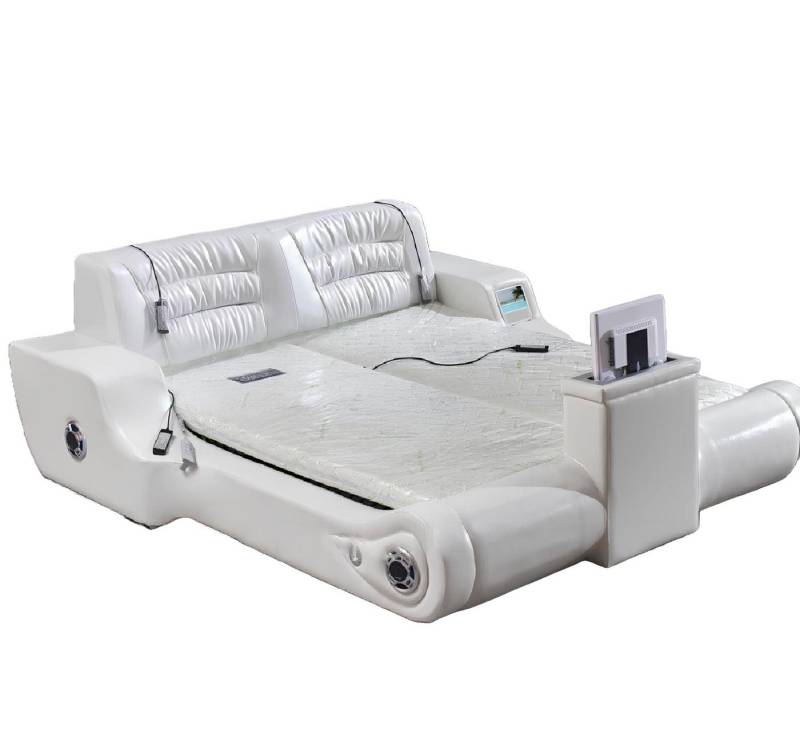 JVmoebel Multimediabett Doppel Luxus Design Weiß Bett Polster Moderne Hotel Multifunktion (1-tlg., Bett), Made in Europa von JVmoebel