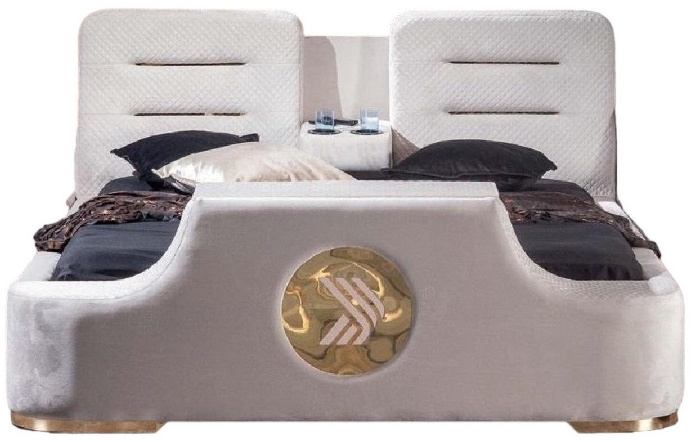 JVmoebel Multimediabett Doppelbett Modern Luxus Hocker Multifunktion Design Polster Samt Neu, Made in Europa JVmoebel Multimediabett Doppelbett Modern Luxus Hocker Multifunktion Design Polster Samt Neu, Made in Europa von JVmoebel