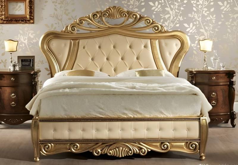 JVmoebel Bett Doppelbett Schlafzimmer Möbel Italien Mobilificio Chesterfield Betten, Made in Italy von JVmoebel
